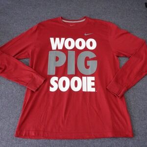 Nike Arkansas Razorbacks Mens XL Red Wooo Pig Sooie Long Sleeve T-Shirt